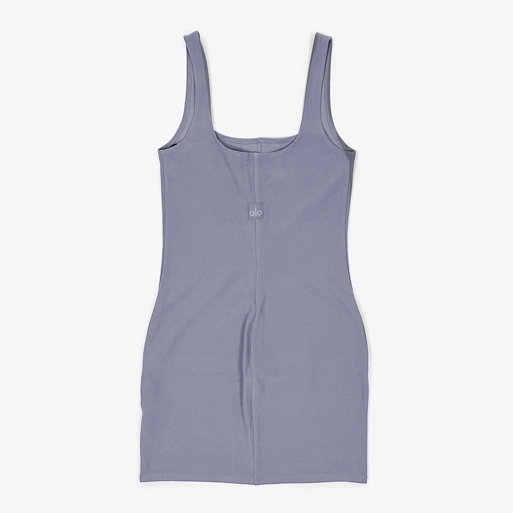 ALO Yoga Alosoft Head Start Dress Size S Fog Purple Bodycon Athleisure Sporty